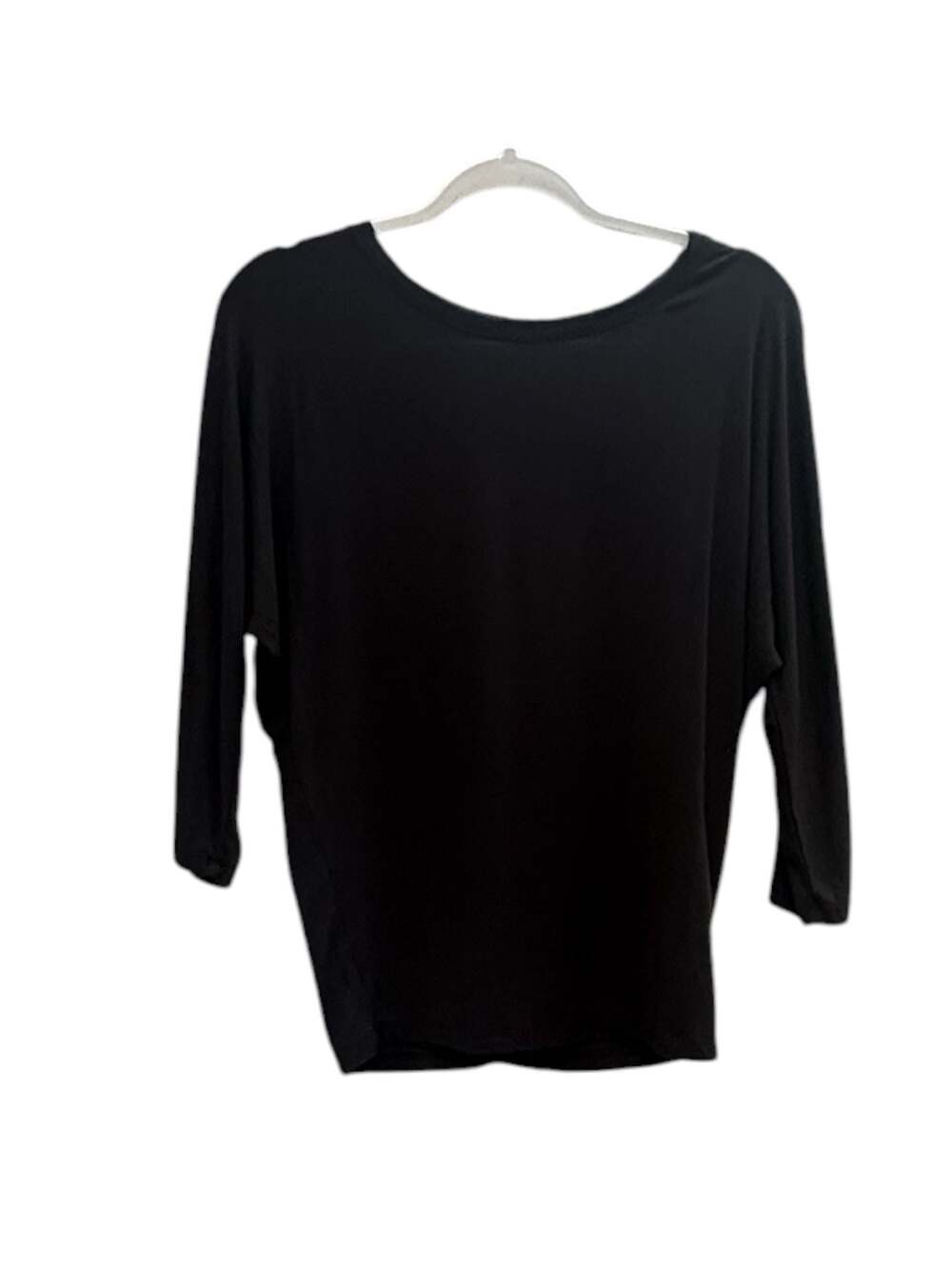 Tahari Black Scoop Neck 3/4 Sleeve Dolman Knit Top